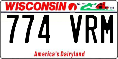 WI license plate 774VRM