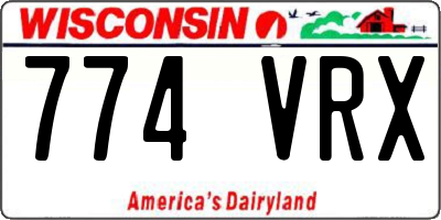 WI license plate 774VRX