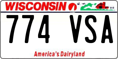 WI license plate 774VSA