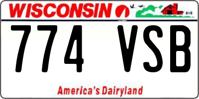 WI license plate 774VSB