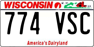 WI license plate 774VSC