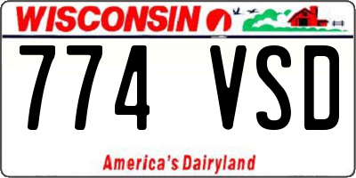WI license plate 774VSD