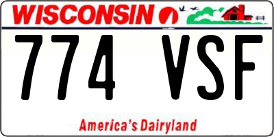 WI license plate 774VSF