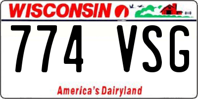 WI license plate 774VSG