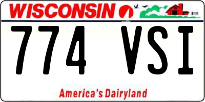 WI license plate 774VSI