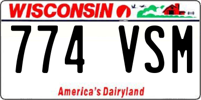 WI license plate 774VSM