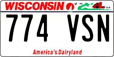 WI license plate 774VSN
