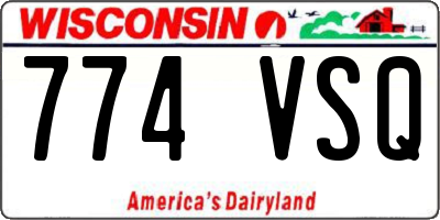 WI license plate 774VSQ
