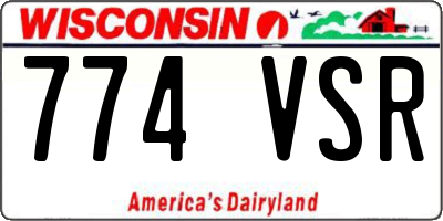 WI license plate 774VSR
