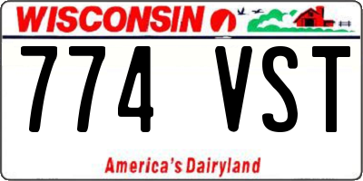 WI license plate 774VST
