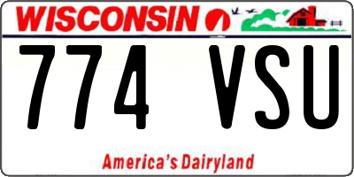 WI license plate 774VSU