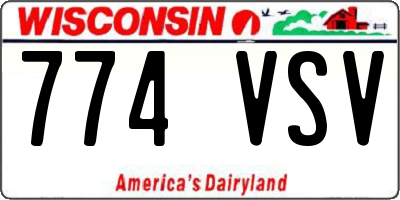 WI license plate 774VSV