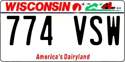 WI license plate 774VSW
