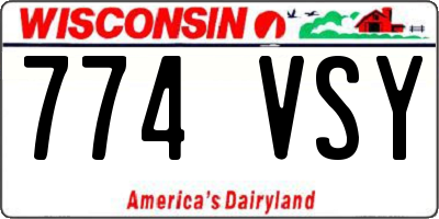 WI license plate 774VSY
