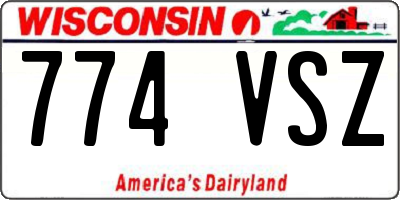 WI license plate 774VSZ
