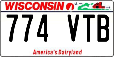 WI license plate 774VTB