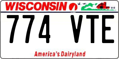 WI license plate 774VTE