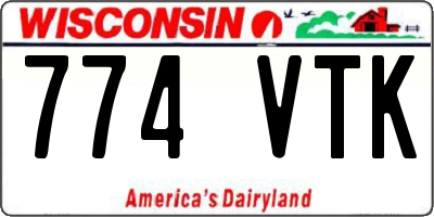 WI license plate 774VTK