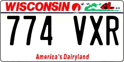 WI license plate 774VXR