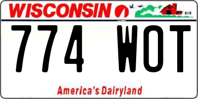 WI license plate 774WOT