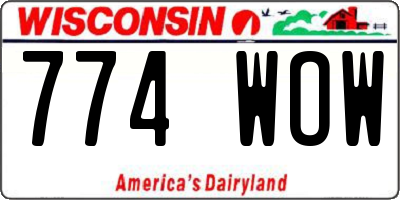 WI license plate 774WOW