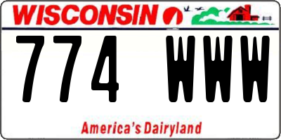 WI license plate 774WWW