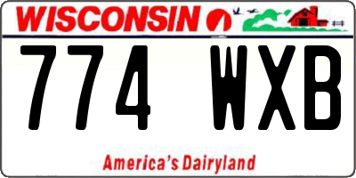 WI license plate 774WXB