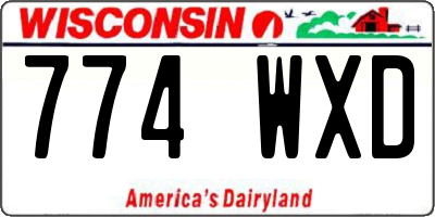 WI license plate 774WXD