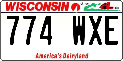 WI license plate 774WXE