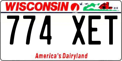 WI license plate 774XET