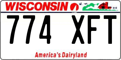 WI license plate 774XFT