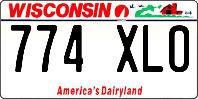 WI license plate 774XLO