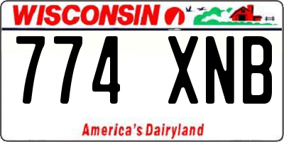 WI license plate 774XNB