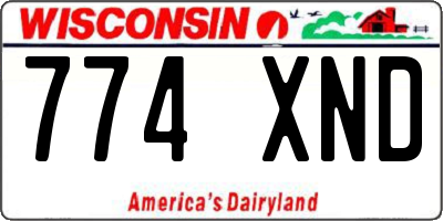 WI license plate 774XND