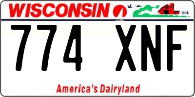 WI license plate 774XNF