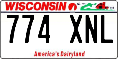 WI license plate 774XNL