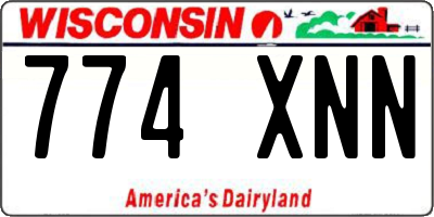 WI license plate 774XNN