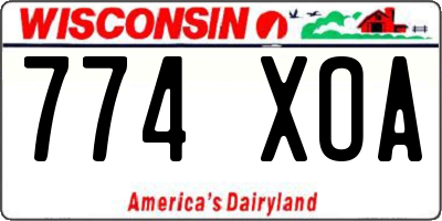 WI license plate 774XOA