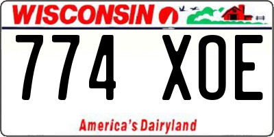 WI license plate 774XOE