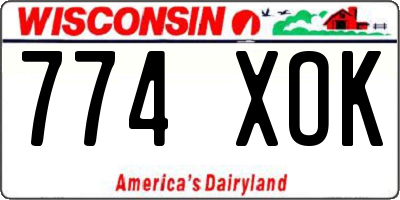 WI license plate 774XOK