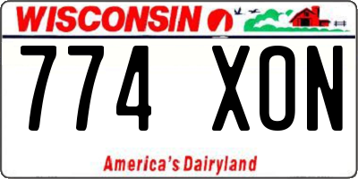 WI license plate 774XON