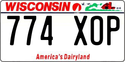 WI license plate 774XOP