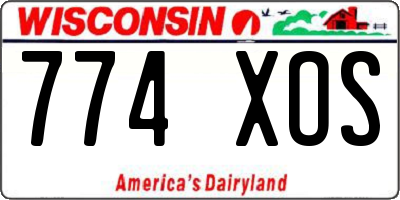 WI license plate 774XOS