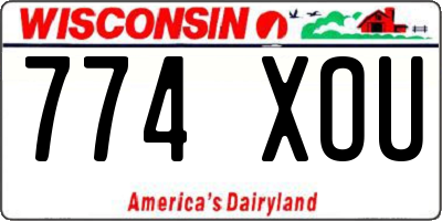 WI license plate 774XOU