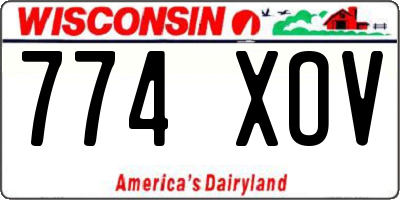 WI license plate 774XOV