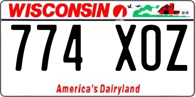 WI license plate 774XOZ