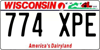 WI license plate 774XPE