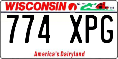 WI license plate 774XPG