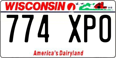 WI license plate 774XPO