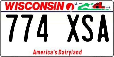 WI license plate 774XSA